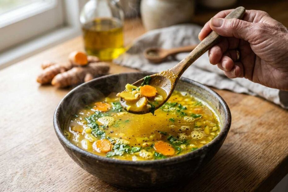 Best anti-inflammatory soup for seniors with turmeric and ginger