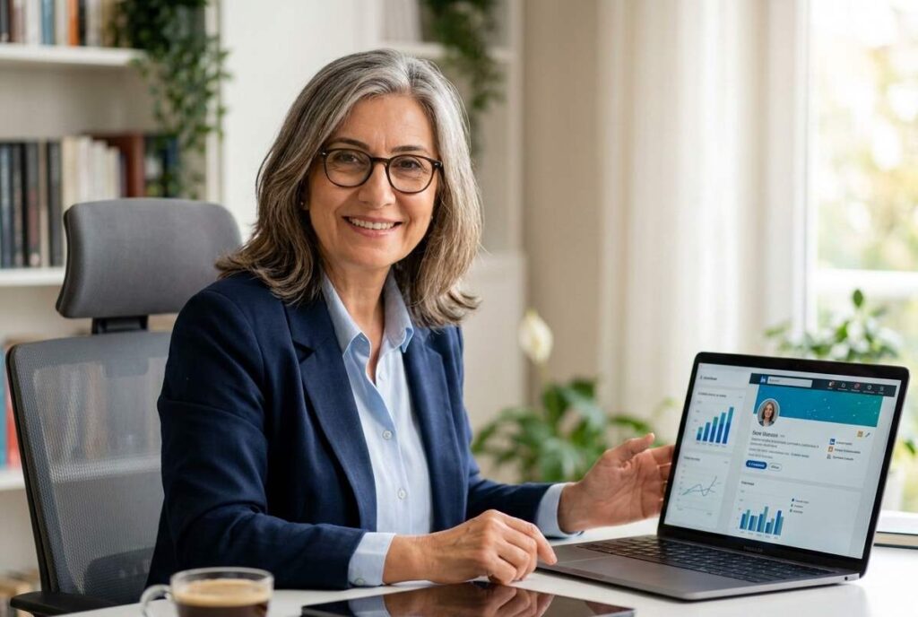How to Start a Consulting Business : A professional senior consultant using a laptop for a consulting business for seniors in 2026