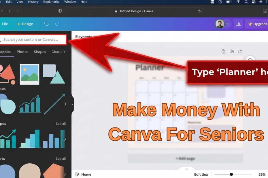 The Canva dashboard interface showing how to select a design template for beginners.