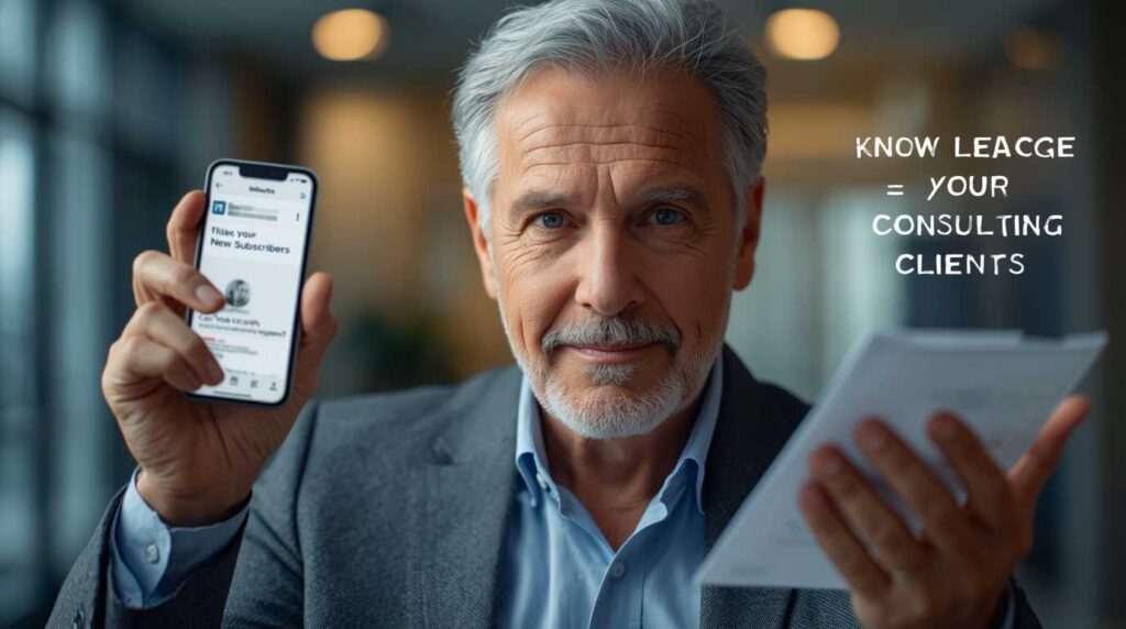 Senior professional getting a consulting contract and new LinkedIn subscribers at 65.