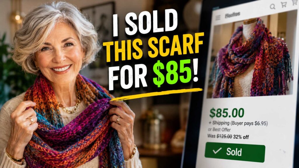 Senior woman selling handmade knits online successfully