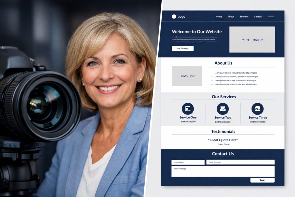 A clean and modern 5-page personal website layout designed for senior consultants and experts.