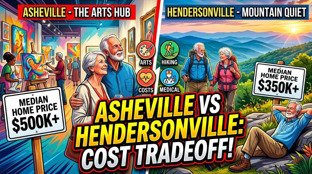 Comparing cost of living in Asheville and Hendersonville for seniors.