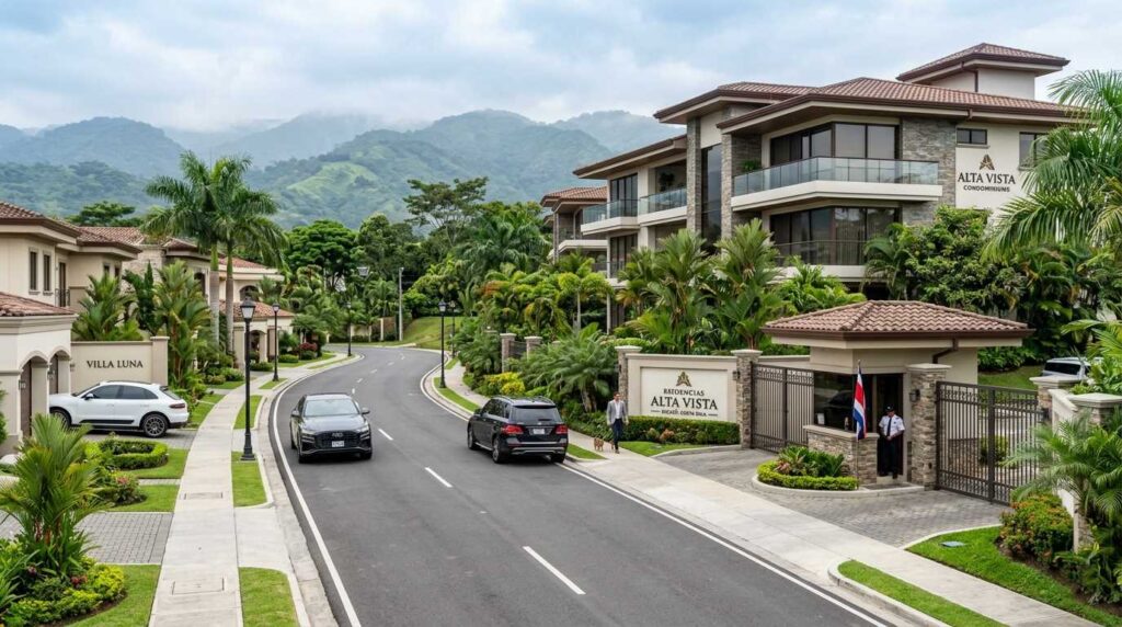 Luxury gated communities and modern neighborhoods in escazu costa rica for american retirees.