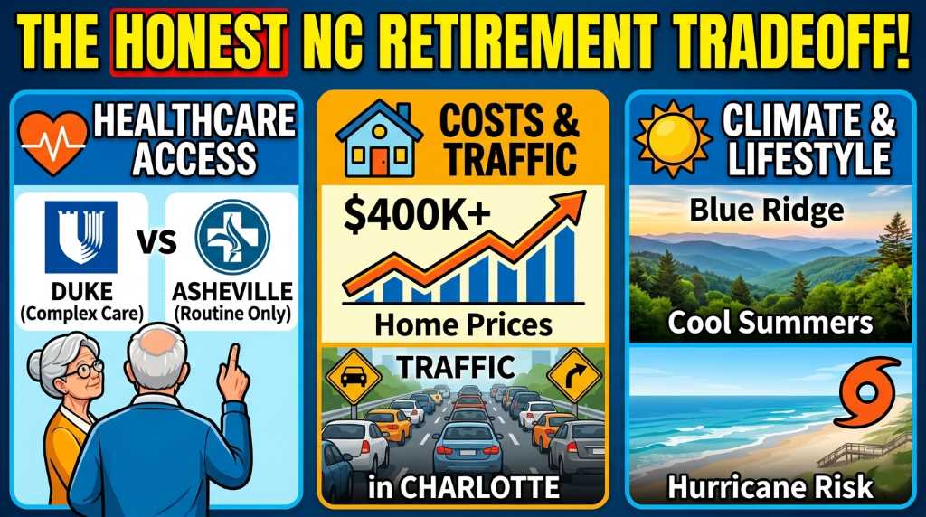Senior assessing real costs and health care in North Carolina.