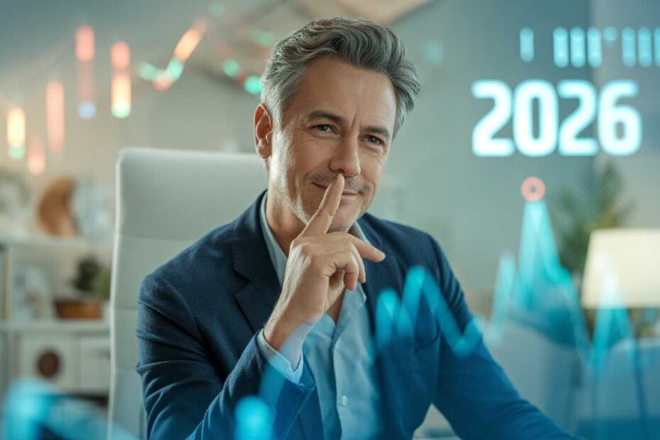 Senior professional over 60 confidently presenting consulting strategy in a modern home office.