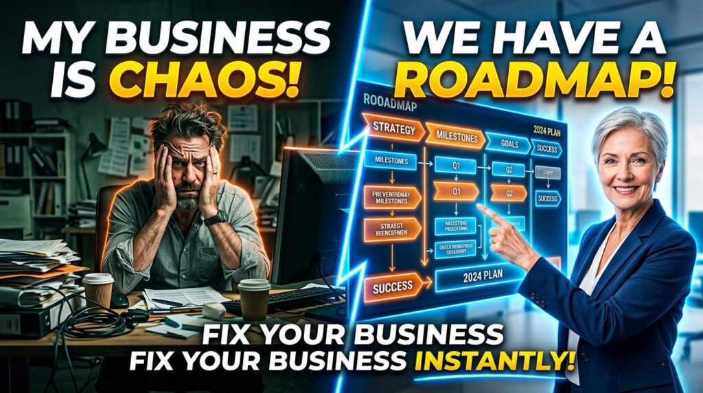 Senior consultant analyzing business problems with a clear outcome-focused strategy.