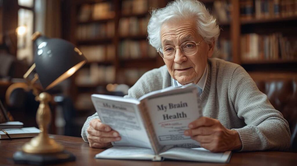 A senior reviewing their memory health with a doctor.
