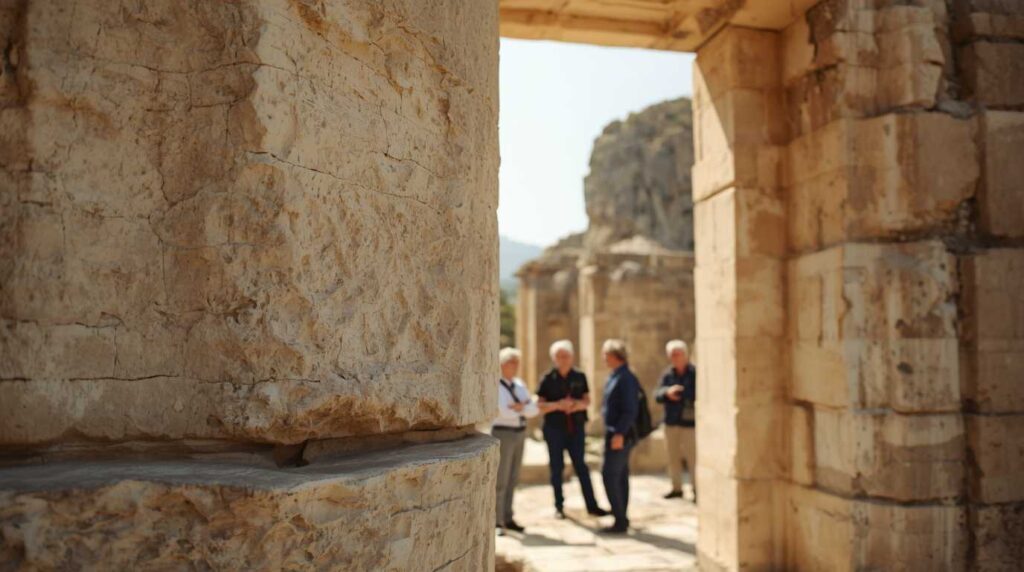 Ancient Lion Gate in Mycenae for history-loving seniors.